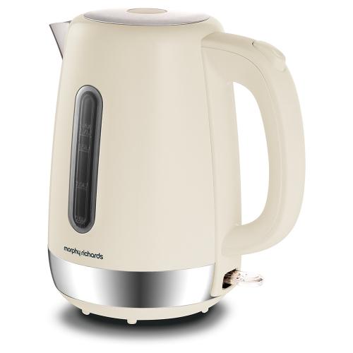 MORPHY 1.7LITRE EQUIP KETTLE - CREAM WITH STAINLESS STEEL ACCENTS