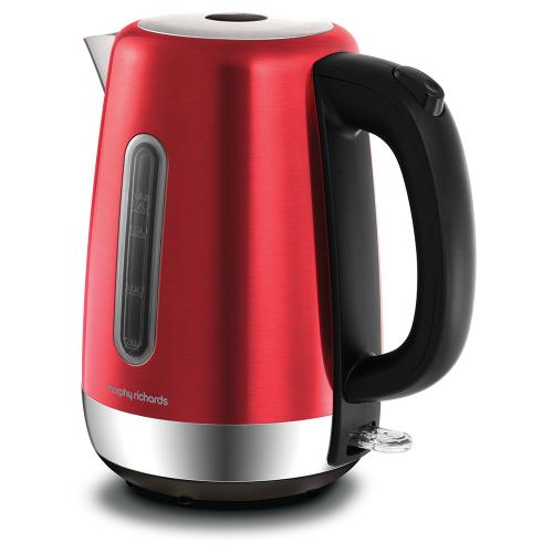 MORPHY 1.7LITRE EQUIP KETTLE - RED WITH STAINLESS STEEL ACCENTS
