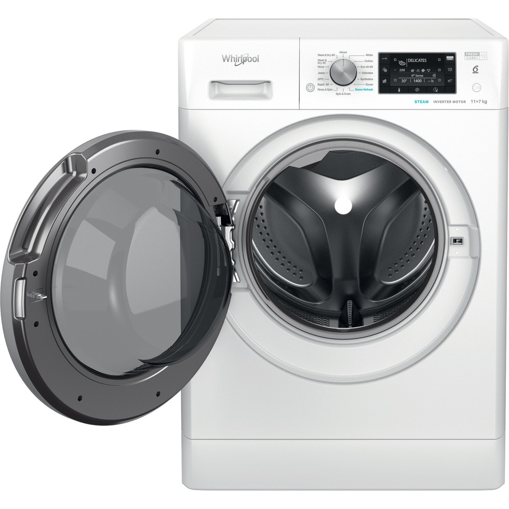 Whirlpool Freestanding FreshCare+ Washer Dryer - White - 11+7kg - D/A Rated - FFWDD 1174269 BSV UK
