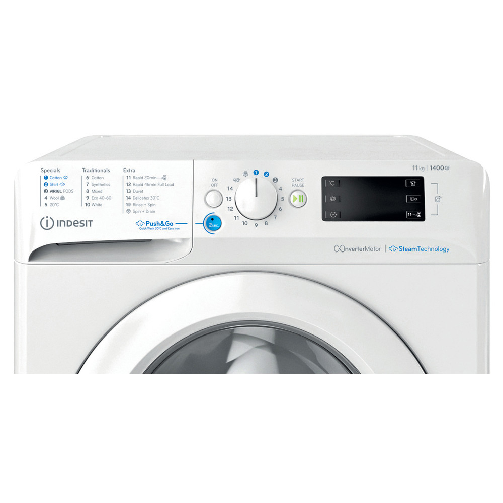 INDESIT 11KG/1400SPIN A ENERGY RATED WASHING MACHINE - BWE111496XWVUK