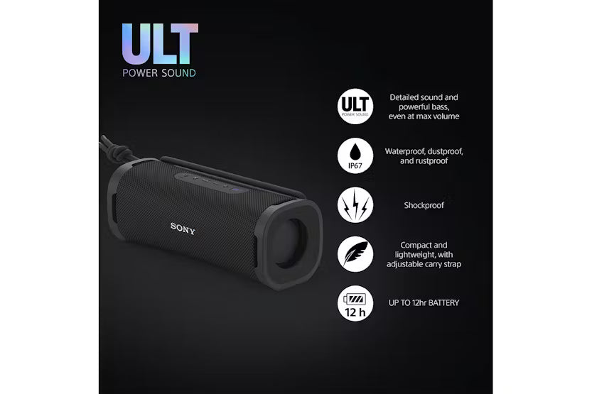 Sony ULT FIELD 1 Wireless Bluetooth Waterproof Speaker | Black | SRSULT10B.CE7