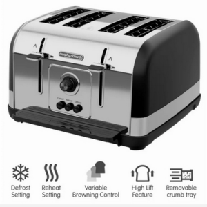 Morphy Richards Venture Black 4 Slice Toaster | 240131
