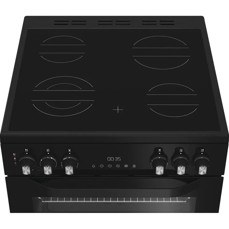 Hotpoint 60cm Freestanding Electric Double Cooker with Air Fry - HDE6VDCASB1