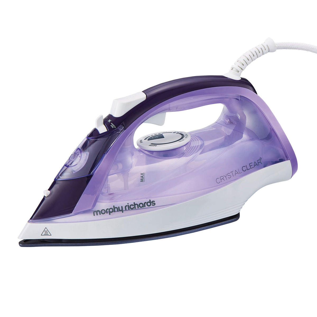 Morphy Richards Crystal Clear 2400W Steam Iron Purple - ceramic soleplate detail