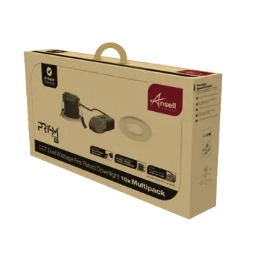 Ansell Prism Pro LED Downlight 10 Pack CCT IP65, Multi Wattage, Fire Rated & Dimmable The Ultimate Downlight