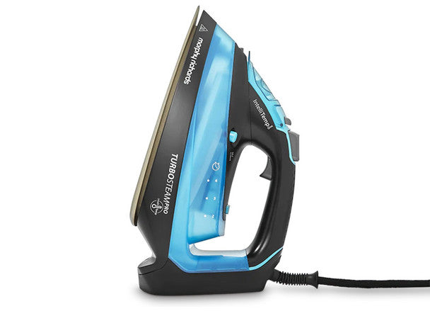 Black and blue iron on a white background