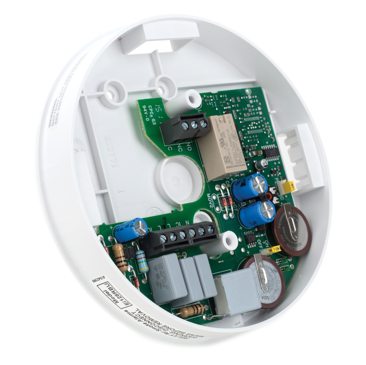 Close-up of a smoke alarm