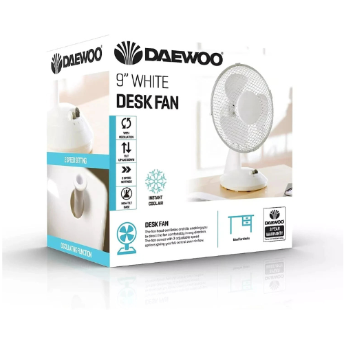 Daewoo COL1062 9" Portable Desk Fan