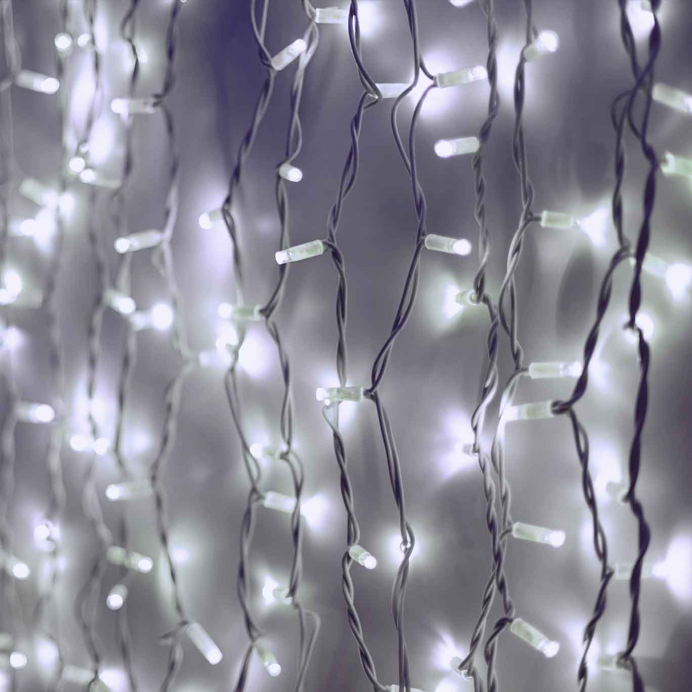 2M x 2M Square Curtain 500 LED, Clear White, IP44 - ECURT 2X2-WH