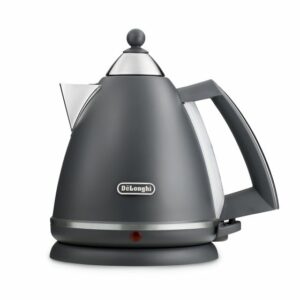 Gray Delonghi kettle on a white background