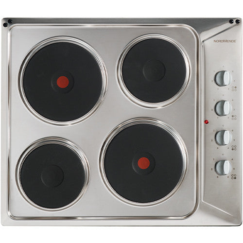 Nordmende, HE62IX, 60Cm Solid Plate Stainless Steel Hob, Silver