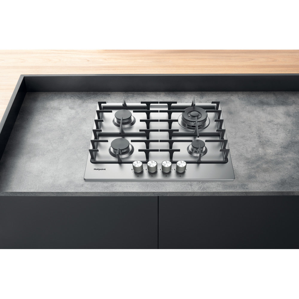 Hotpoint 4 Burner Gas Hob - Stainless Steel - 60cm - PPH 60G DF IX UK