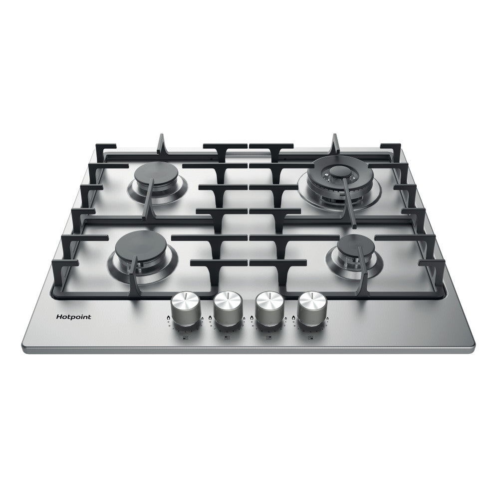 Hotpoint 4 Burner Gas Hob - Stainless Steel - 60cm - PPH 60G DF IX UK