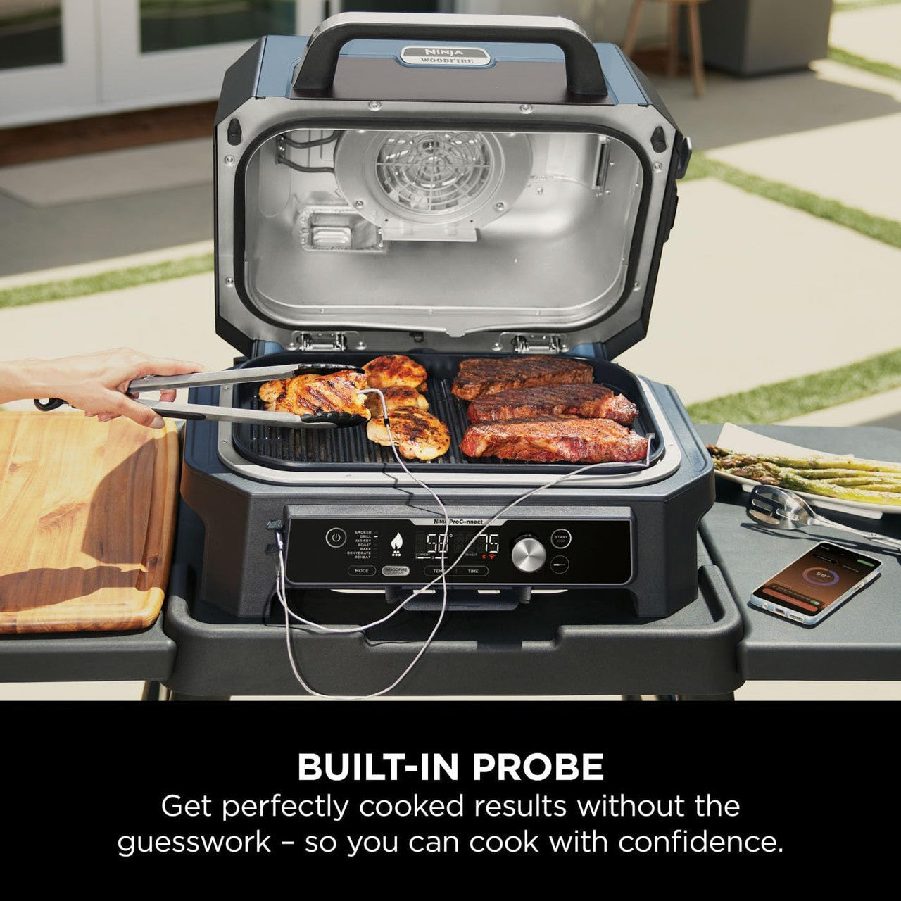 NINJA OG901UK WOODFIRE AND BBQ GRILL in white background