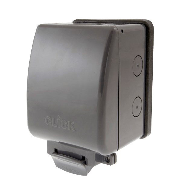 Click Aqua 1 Gang Grey IP66 Socket 13AMP - OA035