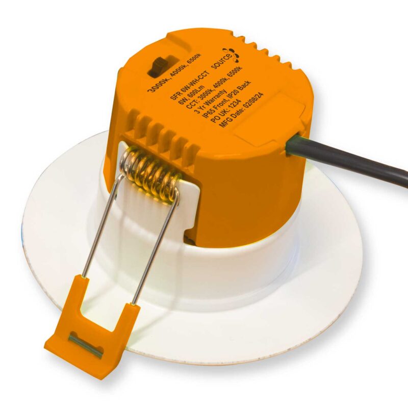 Source 6W Fire Rated LED D/Light IP65 CCT DIM / SFR-6W-WH-CCT