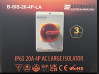 Brennans 32A 4P Large IP65 Rotary Isolator - SIS-32-4P-LA