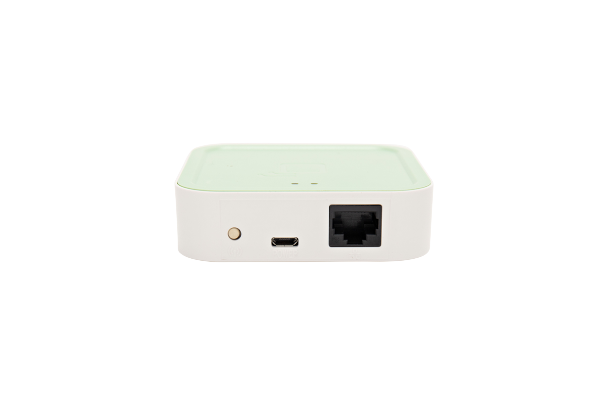 Small electronic device with ports on a white background
