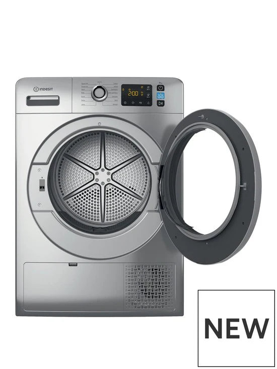 Indesit YTM1192SSXK 9kg Heat Pump Freestanding Tumble Dryer - Silver | YTM1192SSXUK