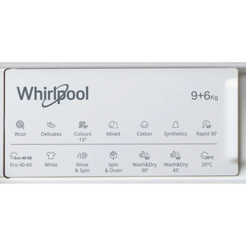 Whirlpool Built-in FreshCare+ Washer Dryer - White - 9+6kg - 1400rpm - D/B Rated - BI WDWG 961485 UK