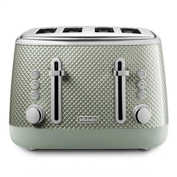 DeLonghi Luminosa four slot Toaster - Twill Green | CTL4003.GR
