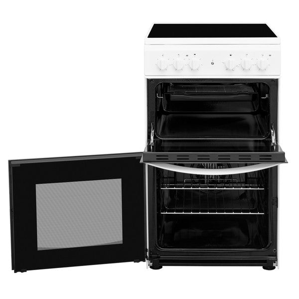 Indesit ID5V92KMW/UK 50cm Electric Cooker with Ceramic Hob - White