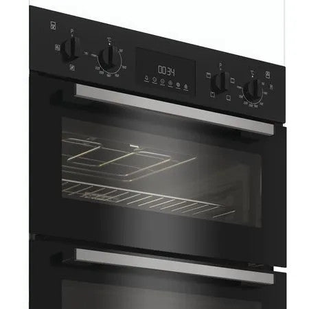 Indesit Built In Electric Fan Double Oven - Black | DII10DB