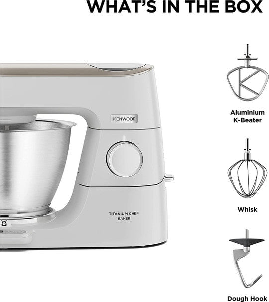 KENWOOD Titanium Chef Baker Stand Mixer | White | KVC65.001WH