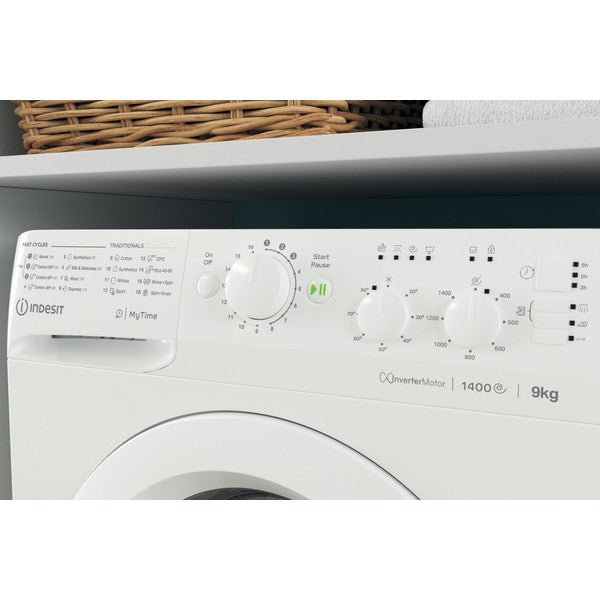 Indesit My Time Washing Machine - White - 9kg - 1400rpm - B Rated - MTWC 91495 W UK N
