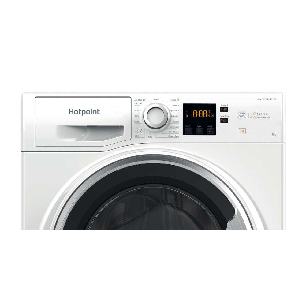 Hotpoint Anti-stain Washing Machine - White - 7kg - 1400rpm - A Rated - NSWE 7469 WS UK