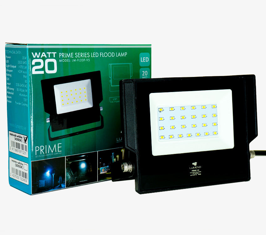 Prime 20w LED Floodlight 1700lm 2YR Lumeno - LM-FL20P-V5