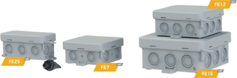 JSL Square JOBO Box IP54 85x85x37mm Grey - FE-12