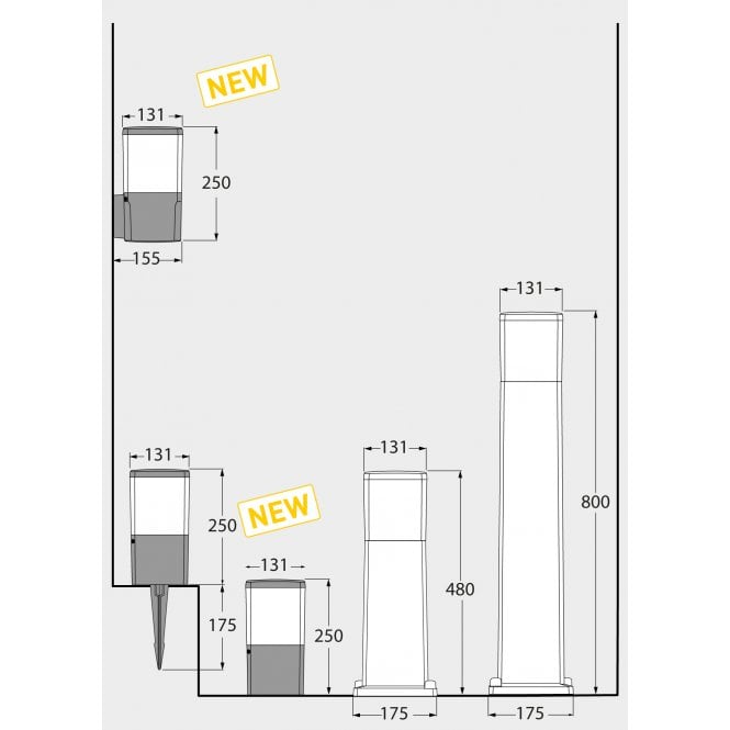 Fumagalli Virgillio 800mm Black Bollard - FMDS3564T1KAY