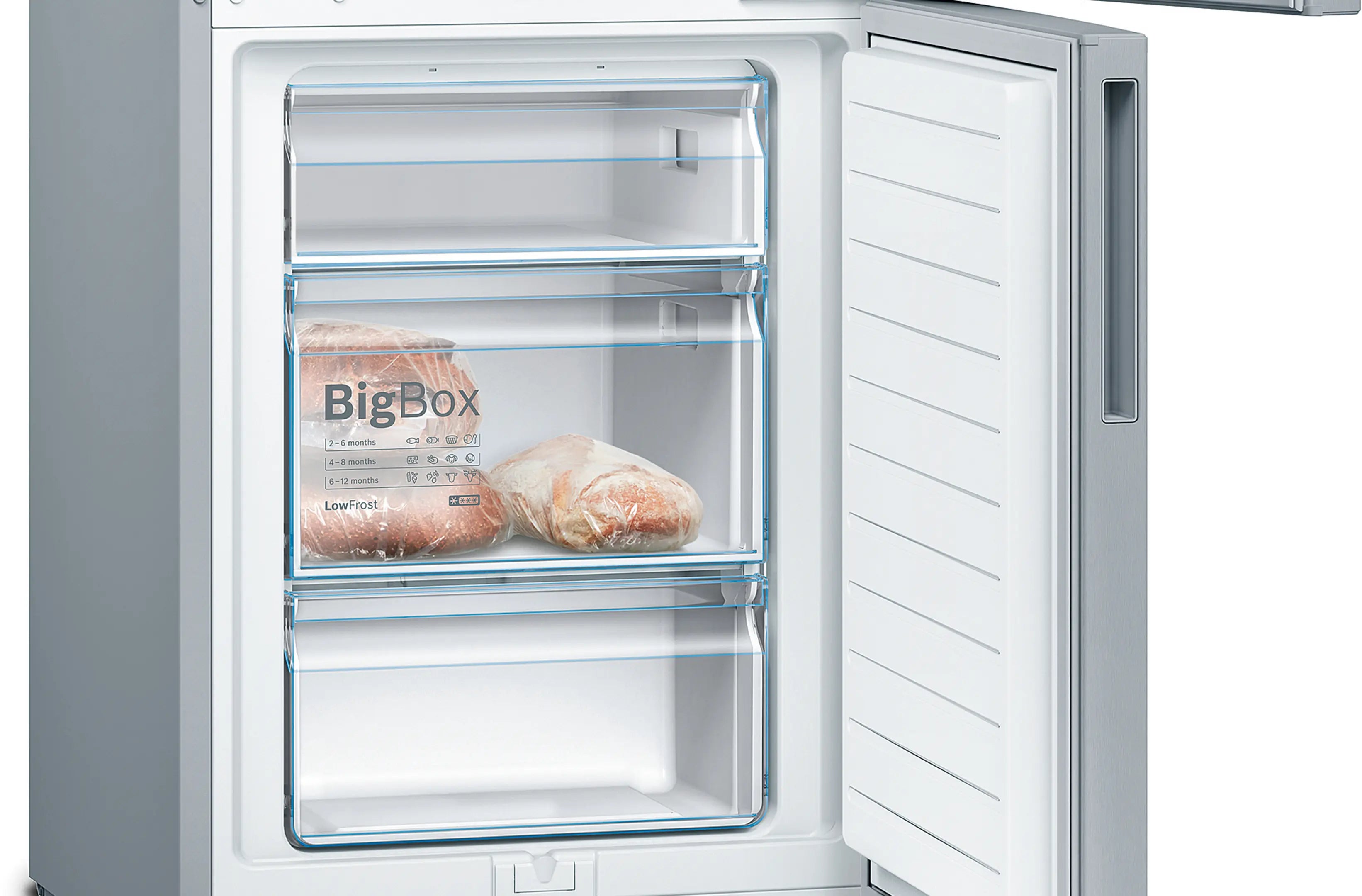 Bosch Serie 4, Free-standing fridge-freezer , 176 x 60 cm, Inox – KGV33VLEAG