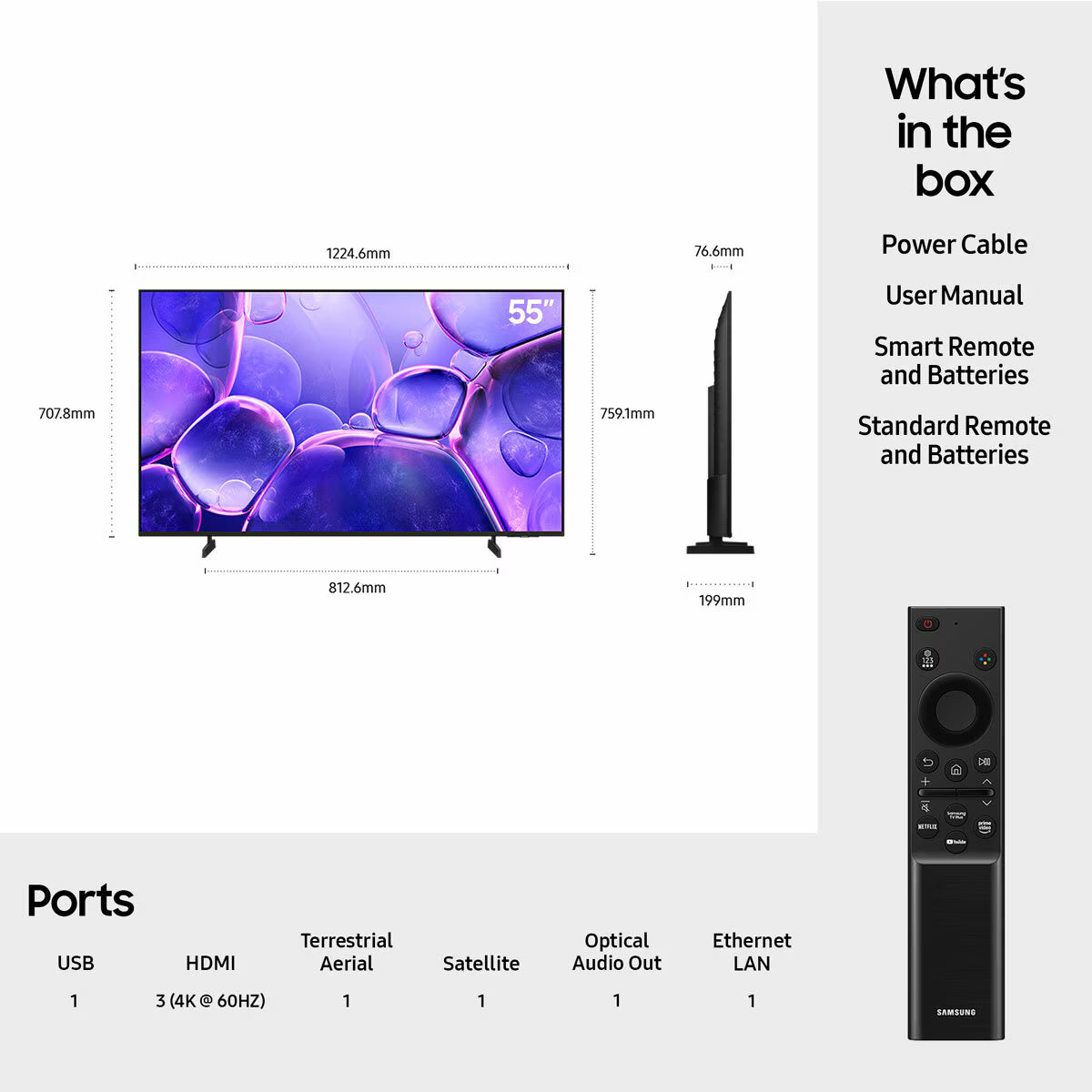 Samsung UE55U8000FKXXU – 55″ Crystal UHD 4K Smart TV