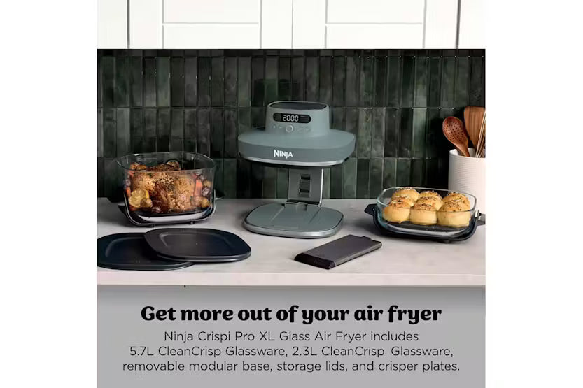 Ninja CRISPi Pro AS101UKGY 7-in-1 XL Glass Air Fryer – Ash Grey