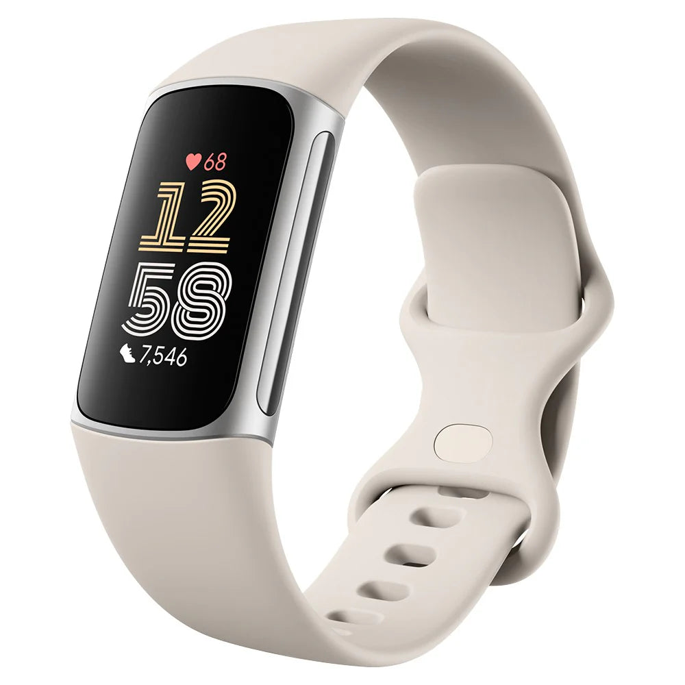 A Fitbit Charge 6 fitness tracker 