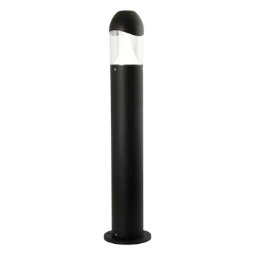 Black bollard light on a white background