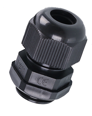 Black cable gland with CE marking