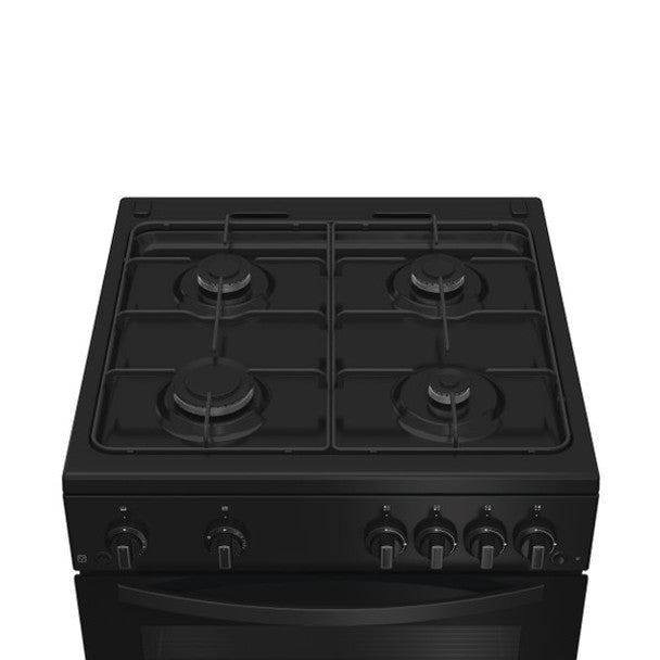 Black gas stove with four burners