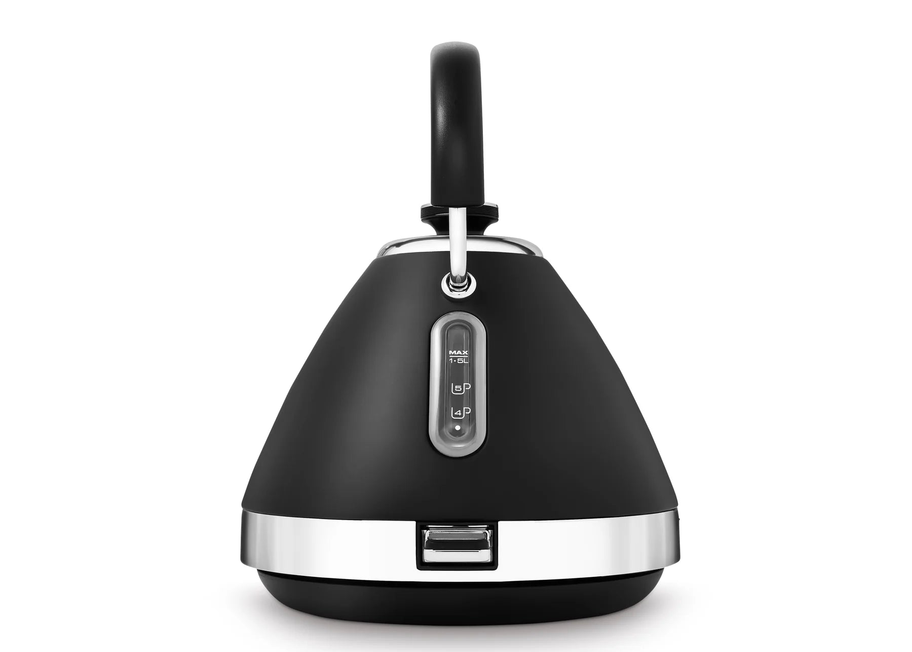 Black kettle with silver accents