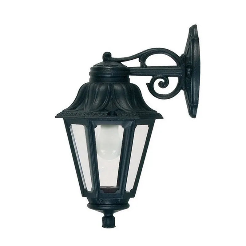 Black outdoor wall lantern