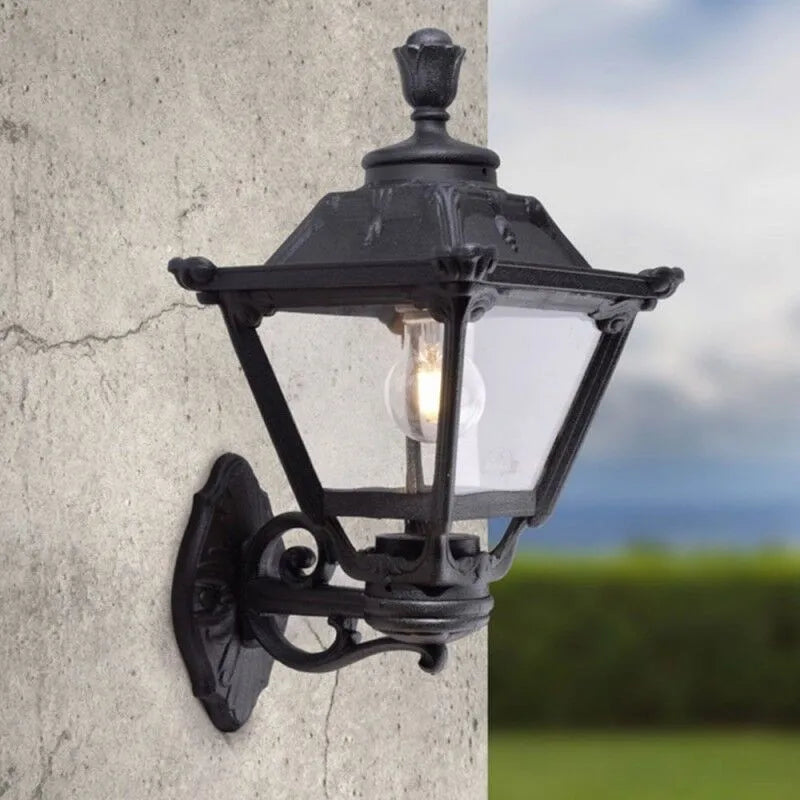Black outdoor wall light fixture