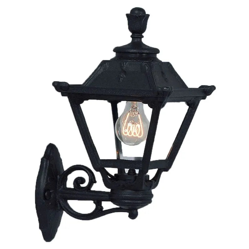 Black outdoor wall light fixture