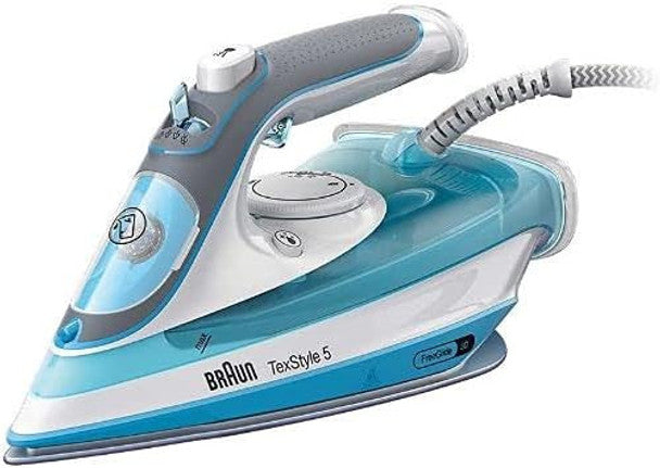 Blue and gray Braun steam iron