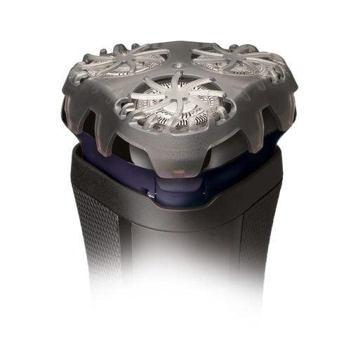 Close-up of a shaver head on a white background