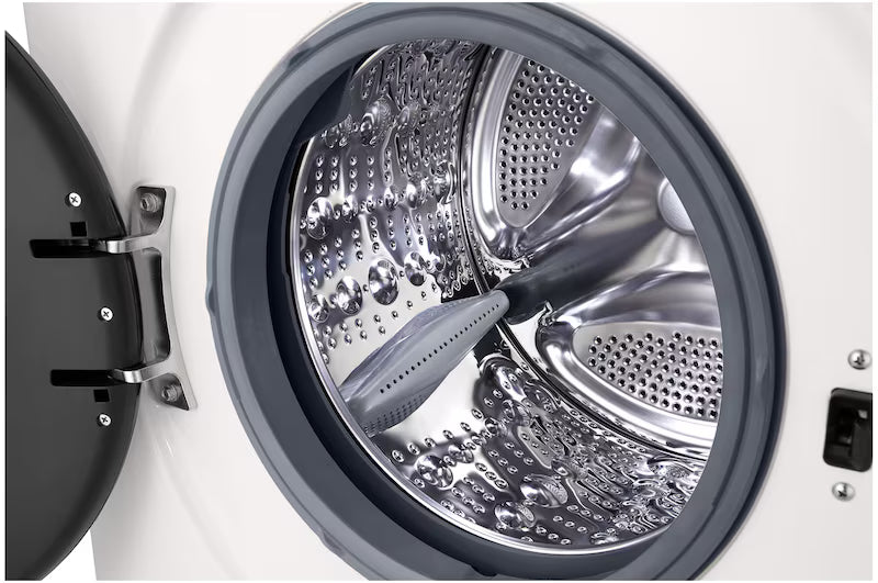Close-up of a washing machine drum