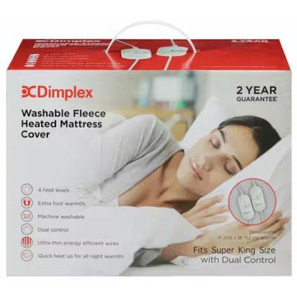 Dimplex Fleece Super King Mattress Cover Single Control Under Blanket | DMC3004