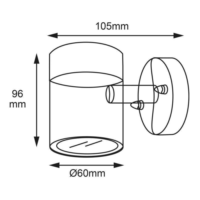 Source Black IP44 GU10 Down Wall Light - EBL-DN