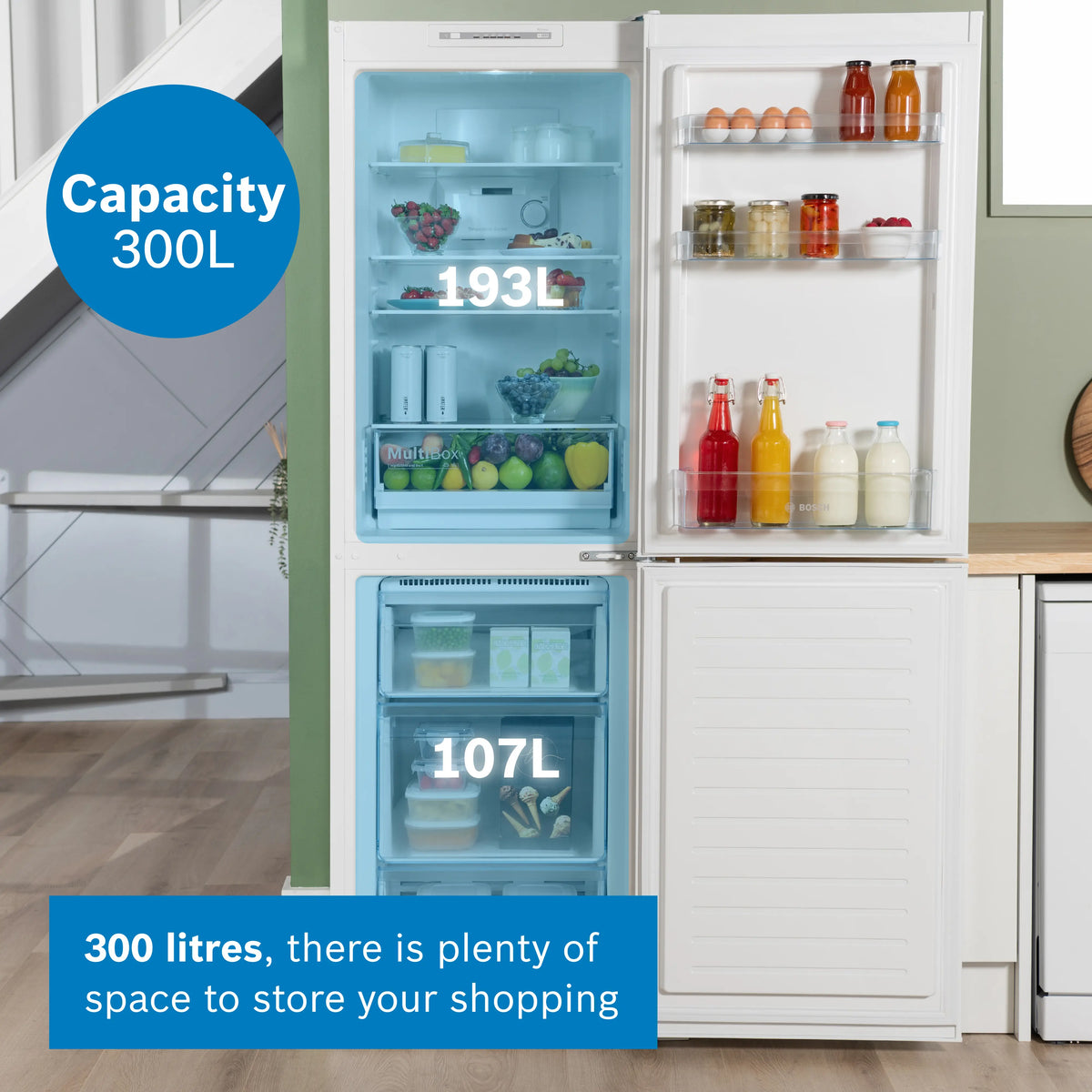 Fridge Freezer 300L Total Capacity